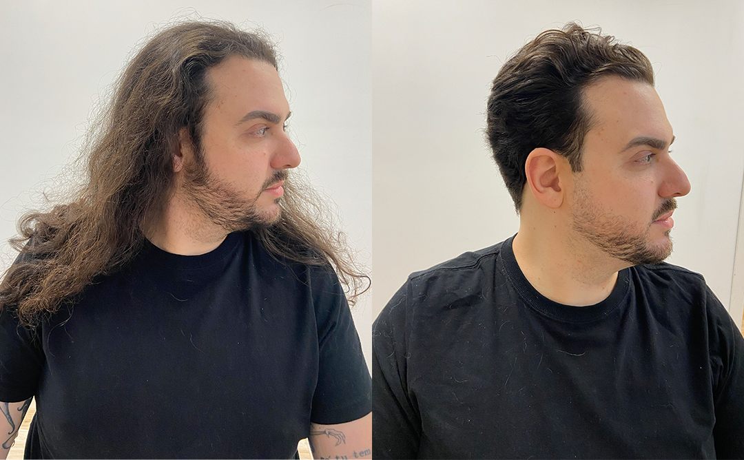 Antes e depois: corte com visagismo, cliente 6